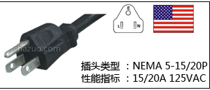 NEMA 15A 20A ��ʽ��ͷ